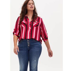 Torrid Harper Georgette 3/4 Sleeve Blouse